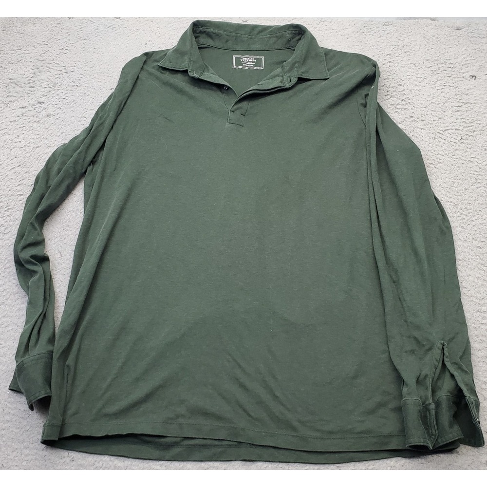 Charles‎ Tyrwhitt Golf Performance Polo Shirt Mens XL Green Long Sleeve Popover